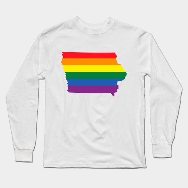 Iowa state LGBT Pride Long Sleeve T-Shirt by FiftyStatesOfGay